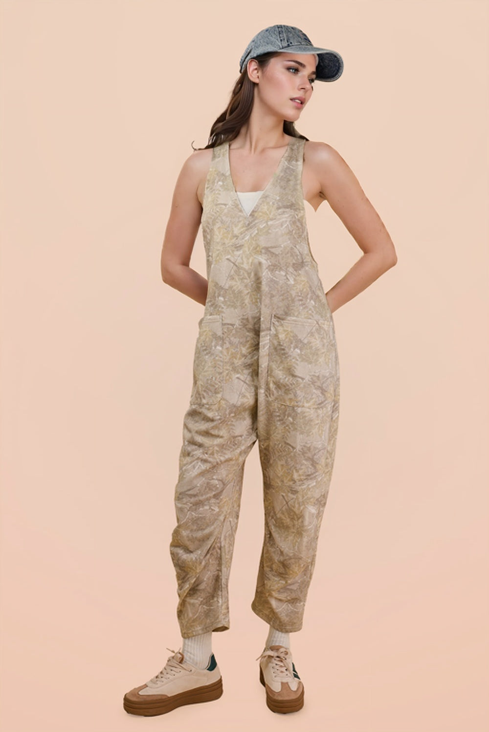 Effortless Camo Taupe Jumpsuit
