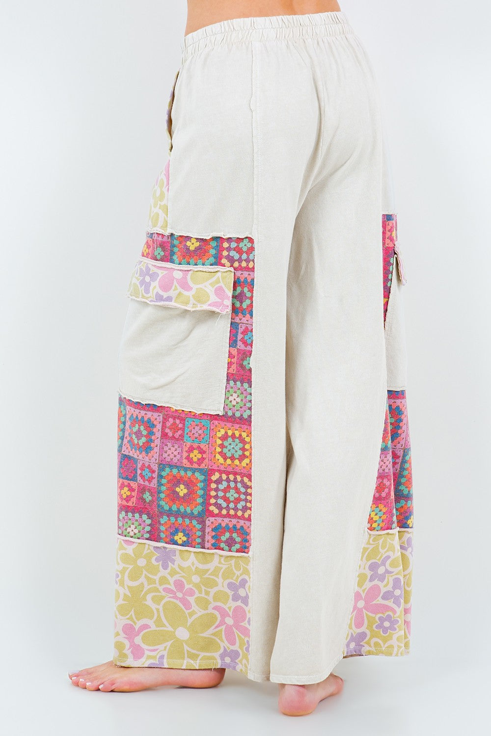 Natural Mineral Washed Floral Pants