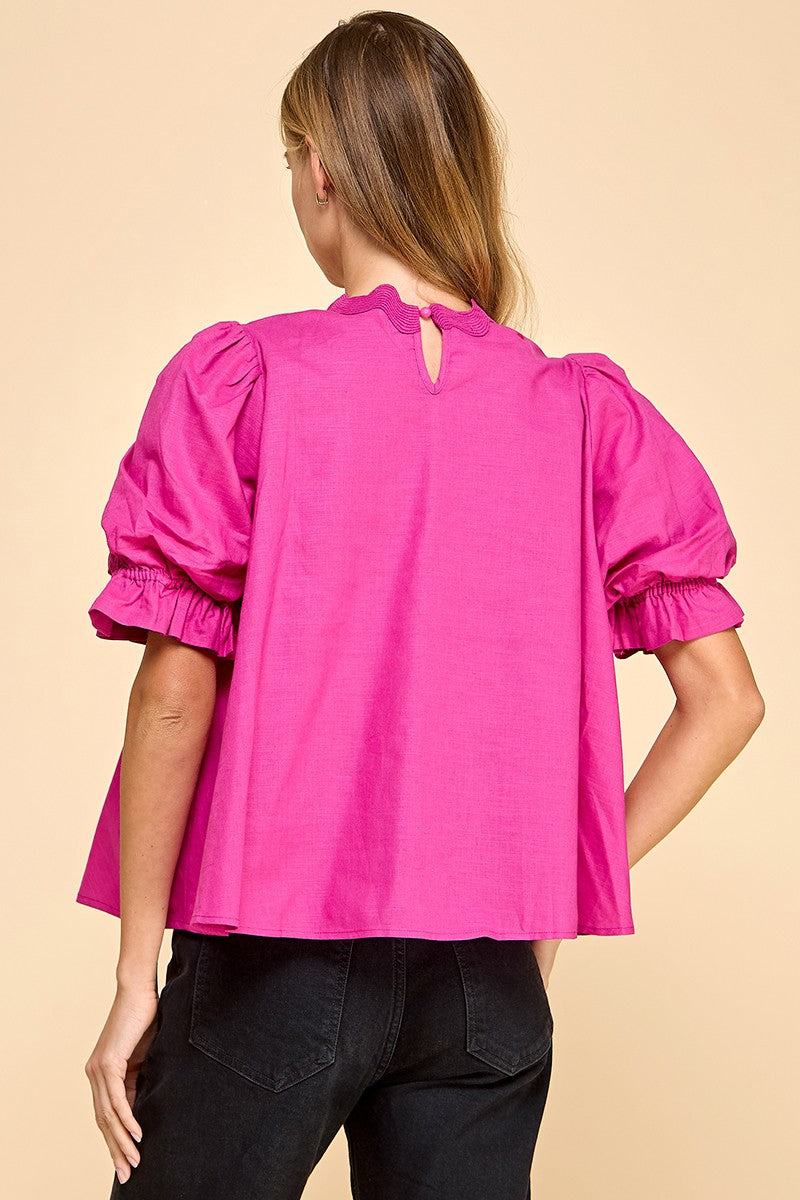 Magenta Ric Rac Top