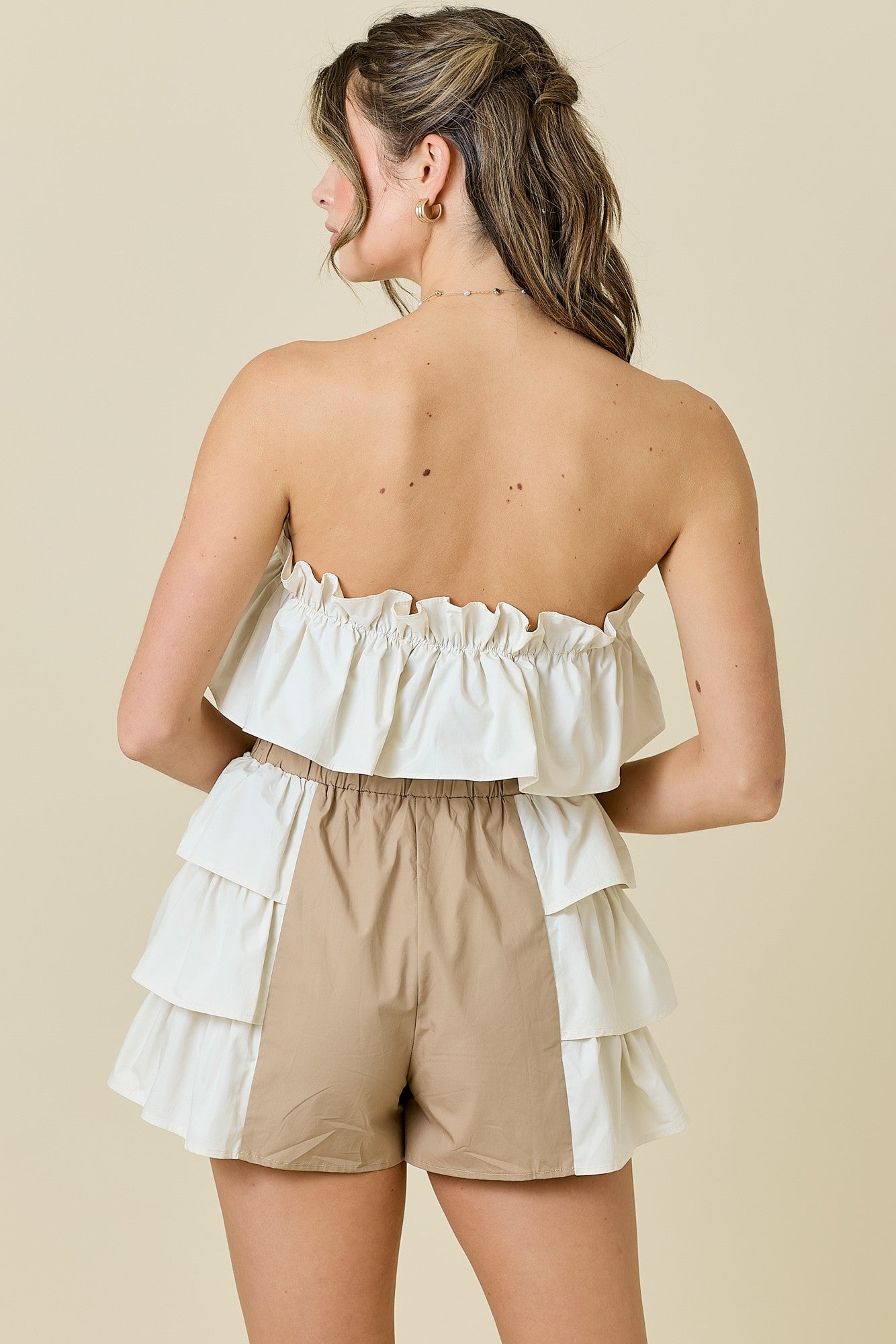 Neutral Dream Ruffle Romper