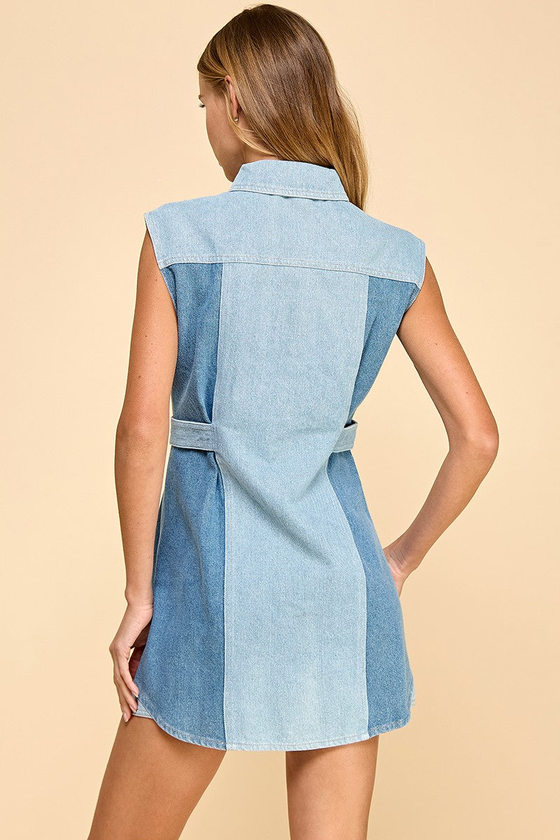 Two Tone Denim Dress