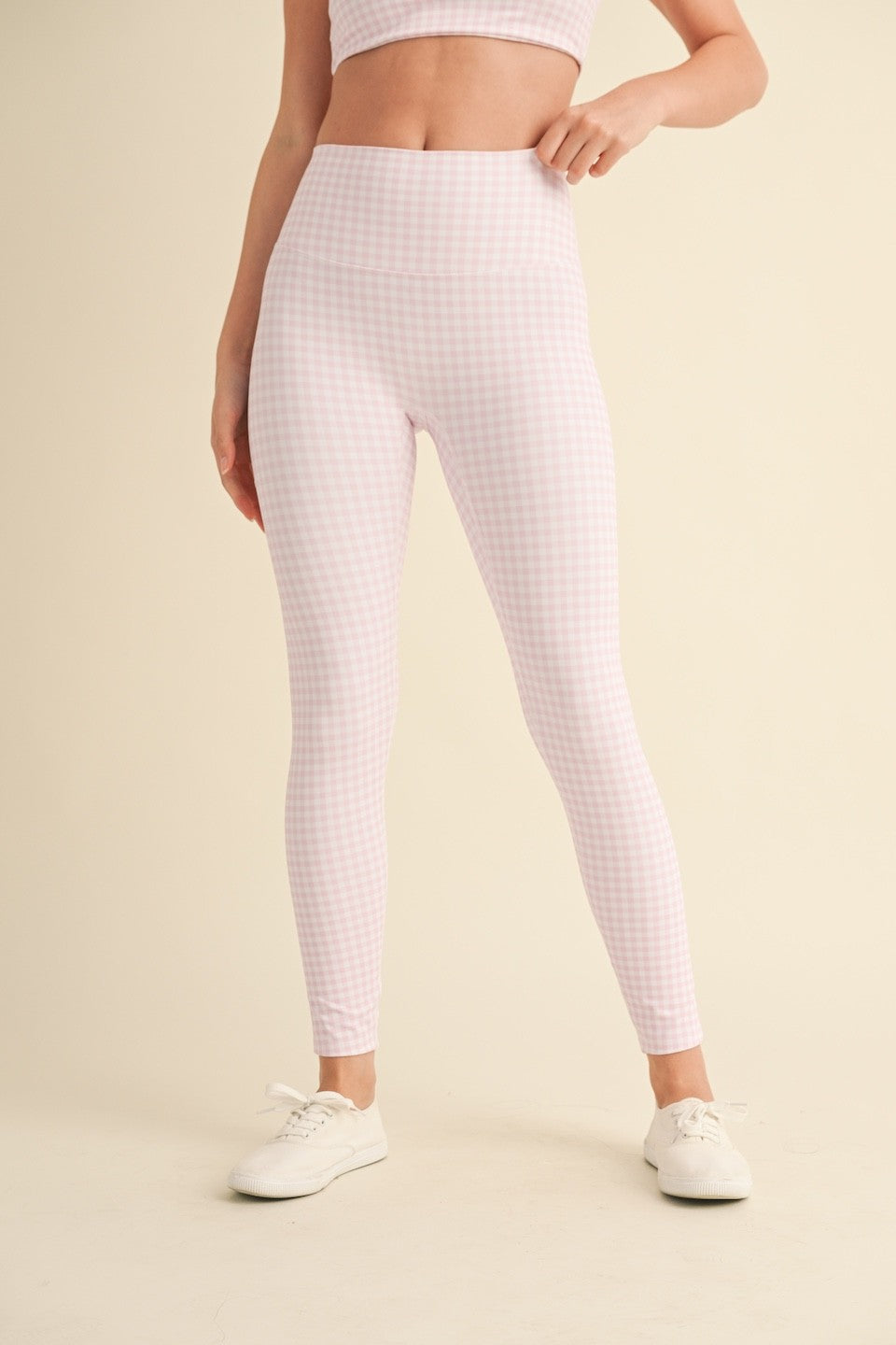 Pink Gingham Leggings