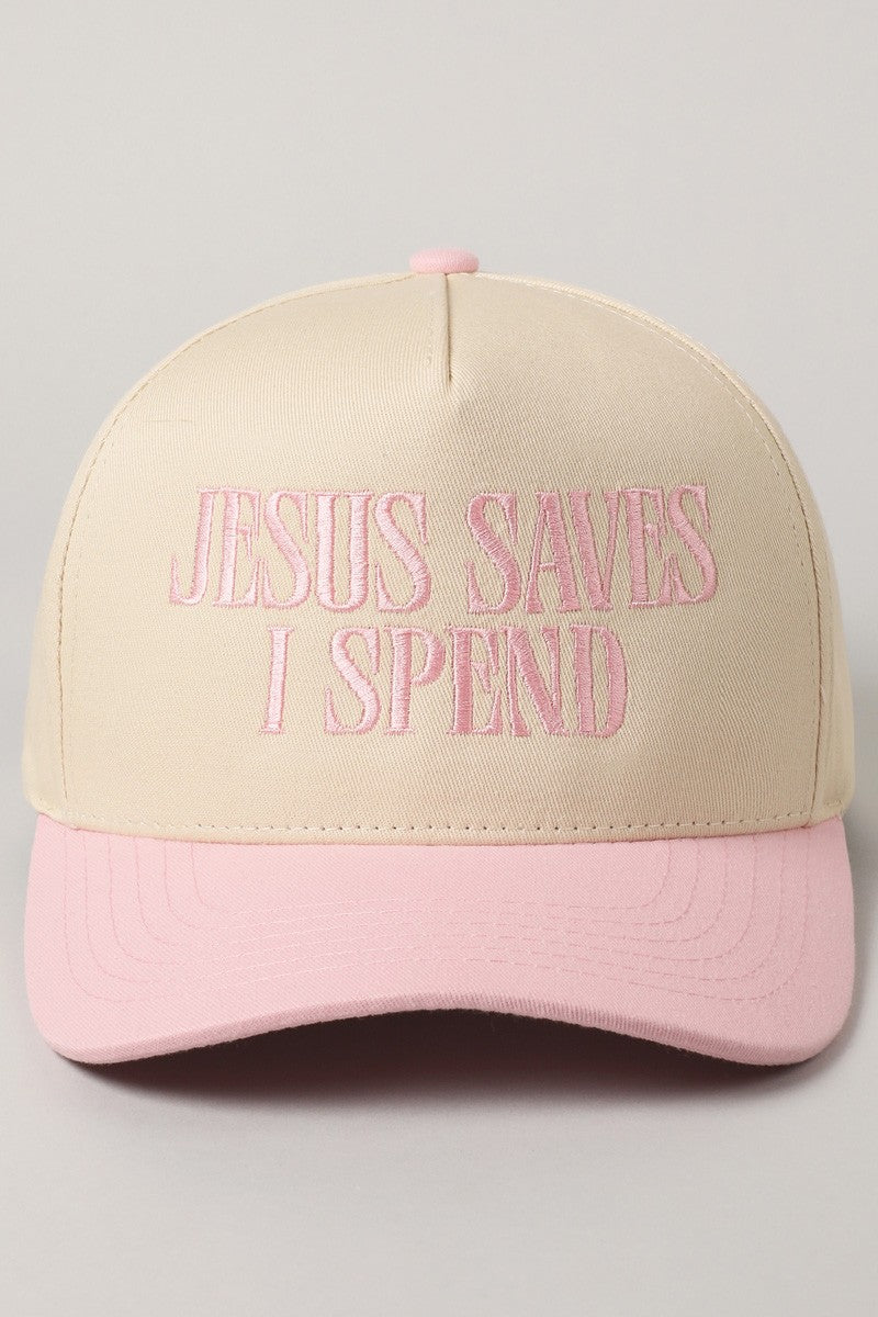 Light Pink Jesus Saves I Spend
