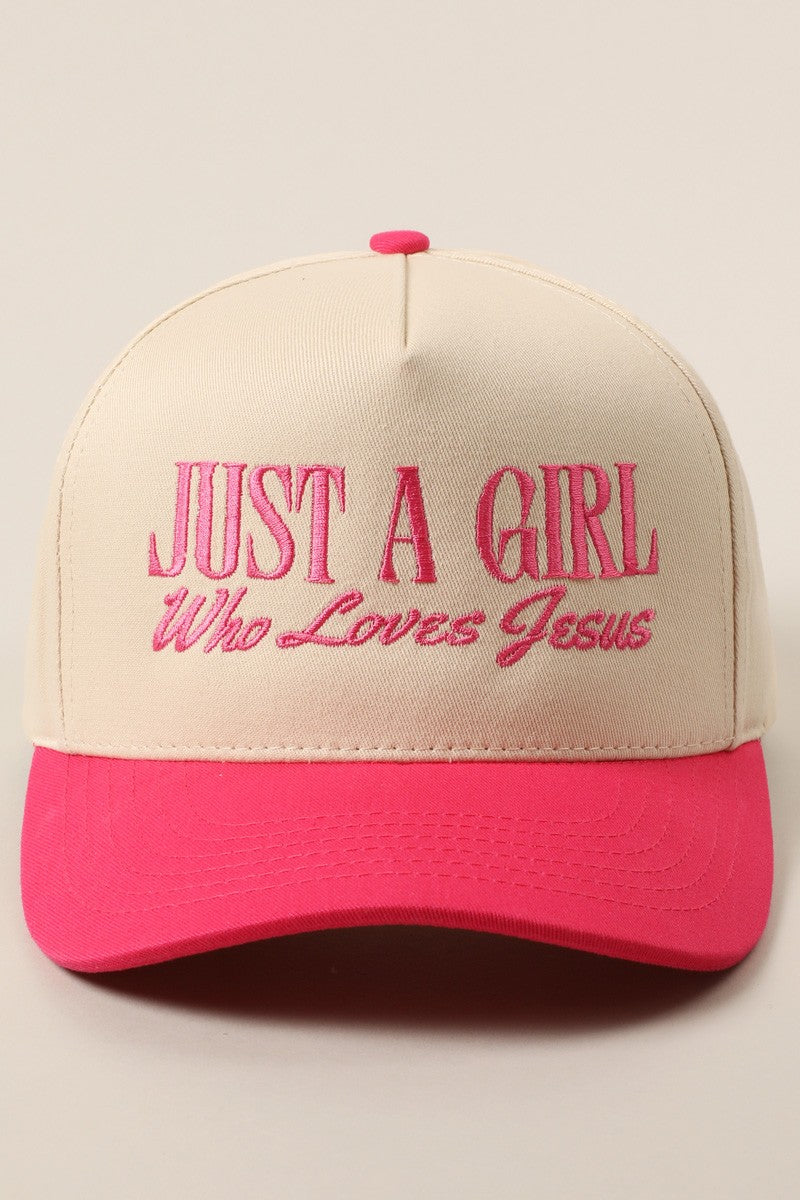 Just A Girl Who Loves Jesus Hot Pink Hat
