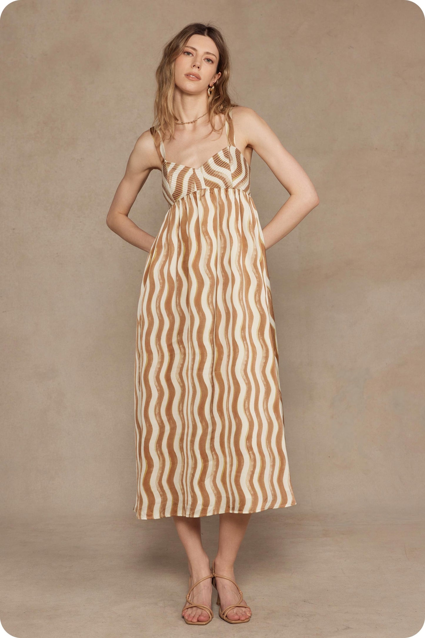 The Caramel Waves Dress
