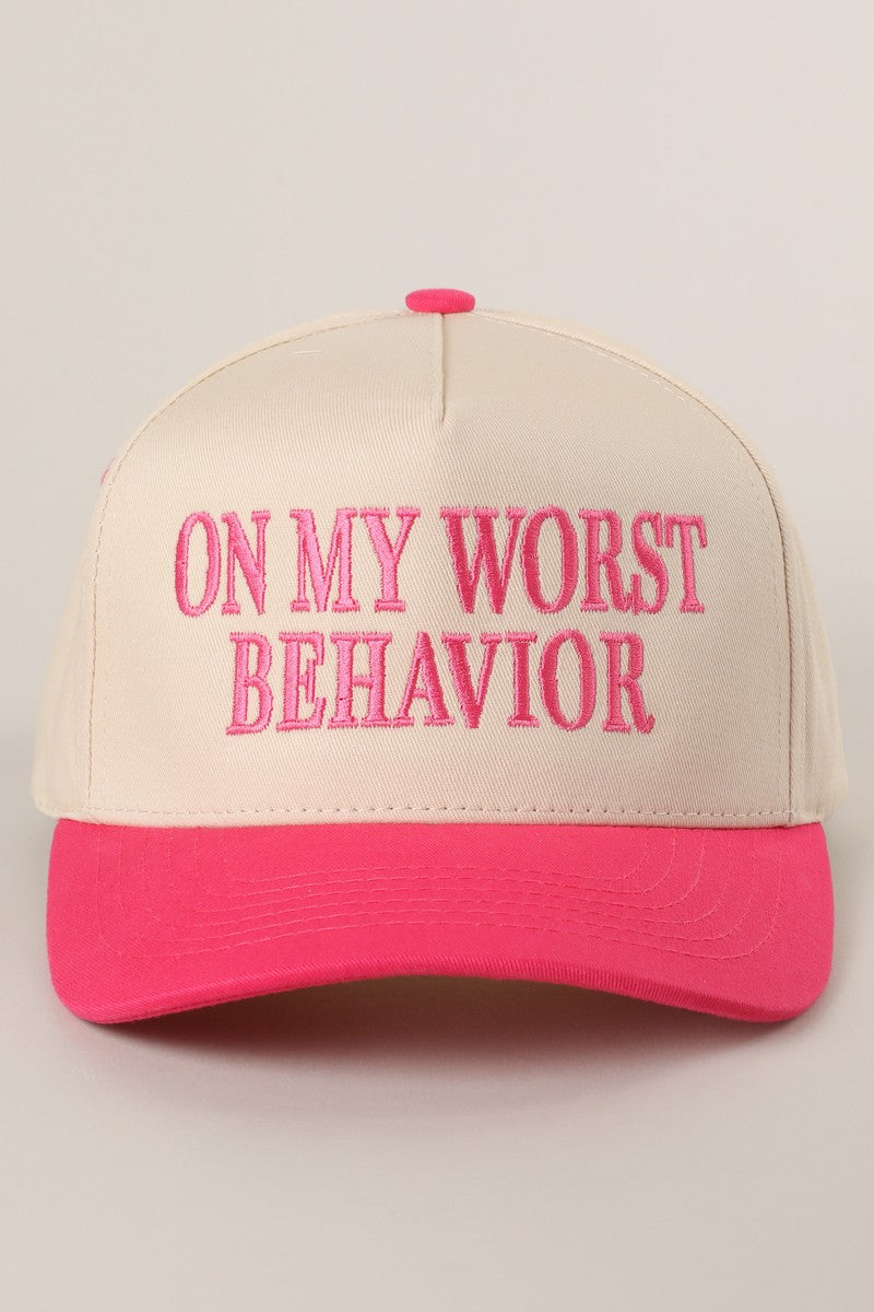 Hot Pink On My Worst Behavior Hat