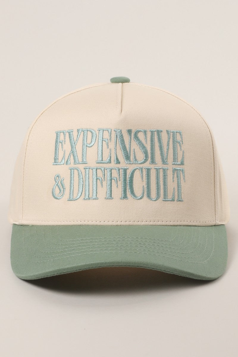Expensive & Difficult Sage Embroidered Hat