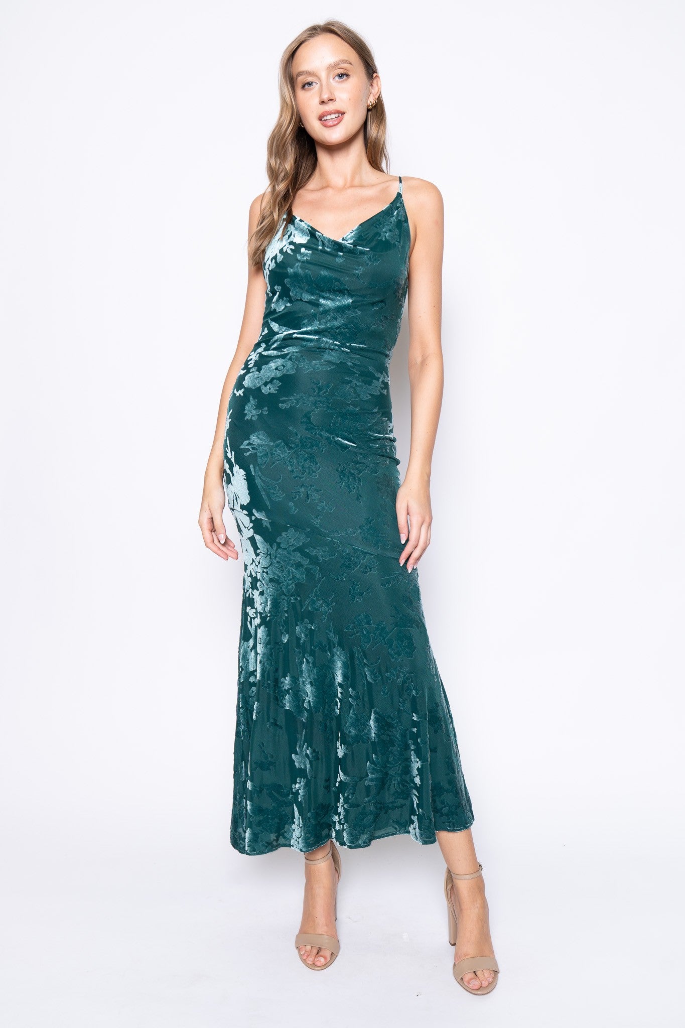 Teal Ever After Velvet Maxi Dress
