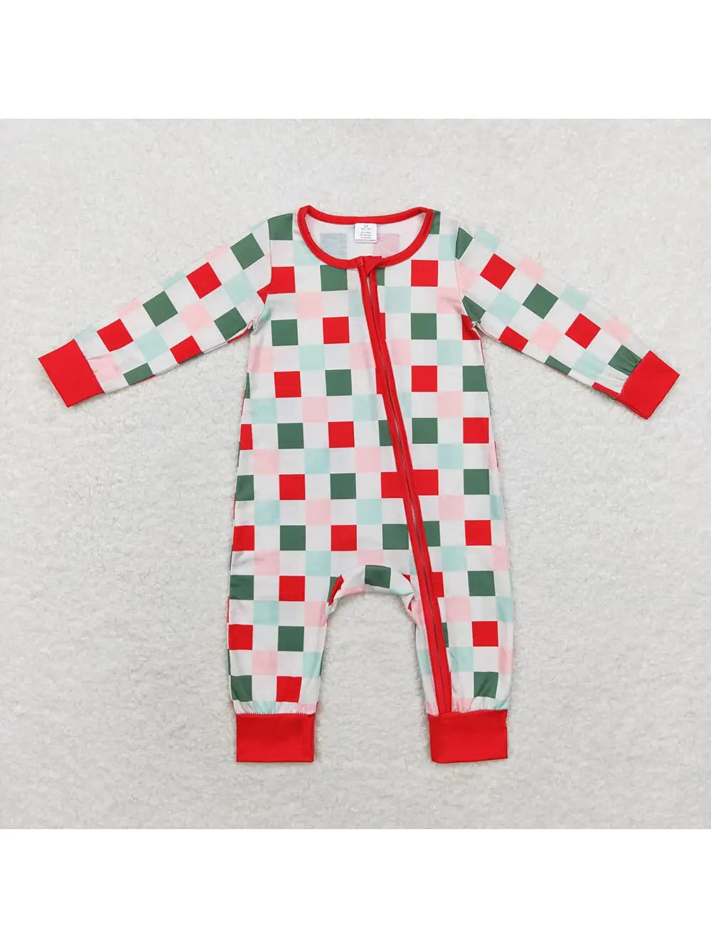 Christmas Checkered Bamboo Onesie