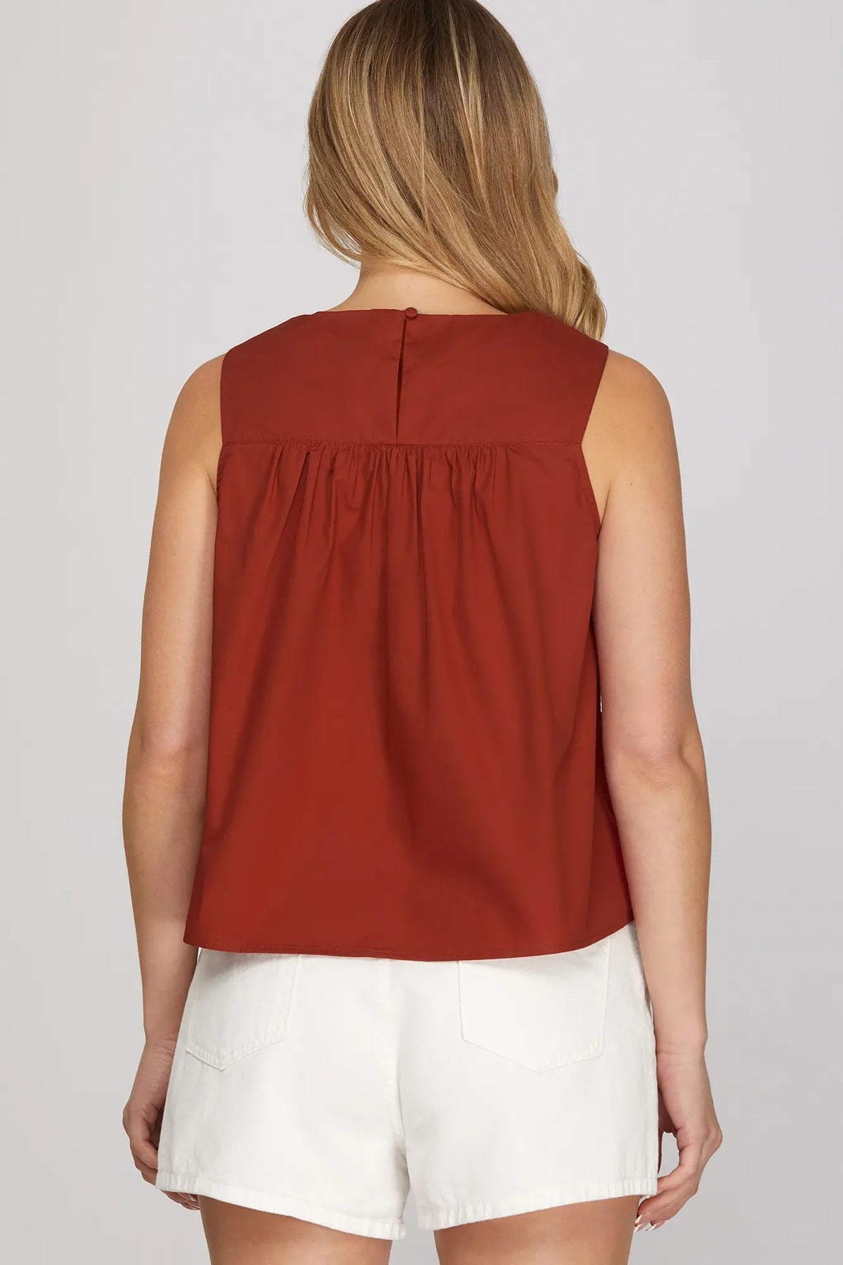 Saturday Social Garnet Ruffle Top