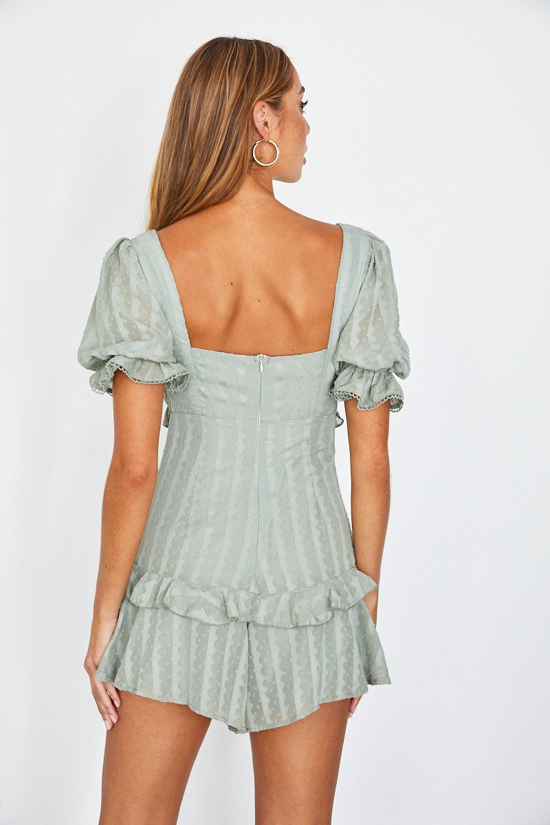 Pretty On Point Sage Romper