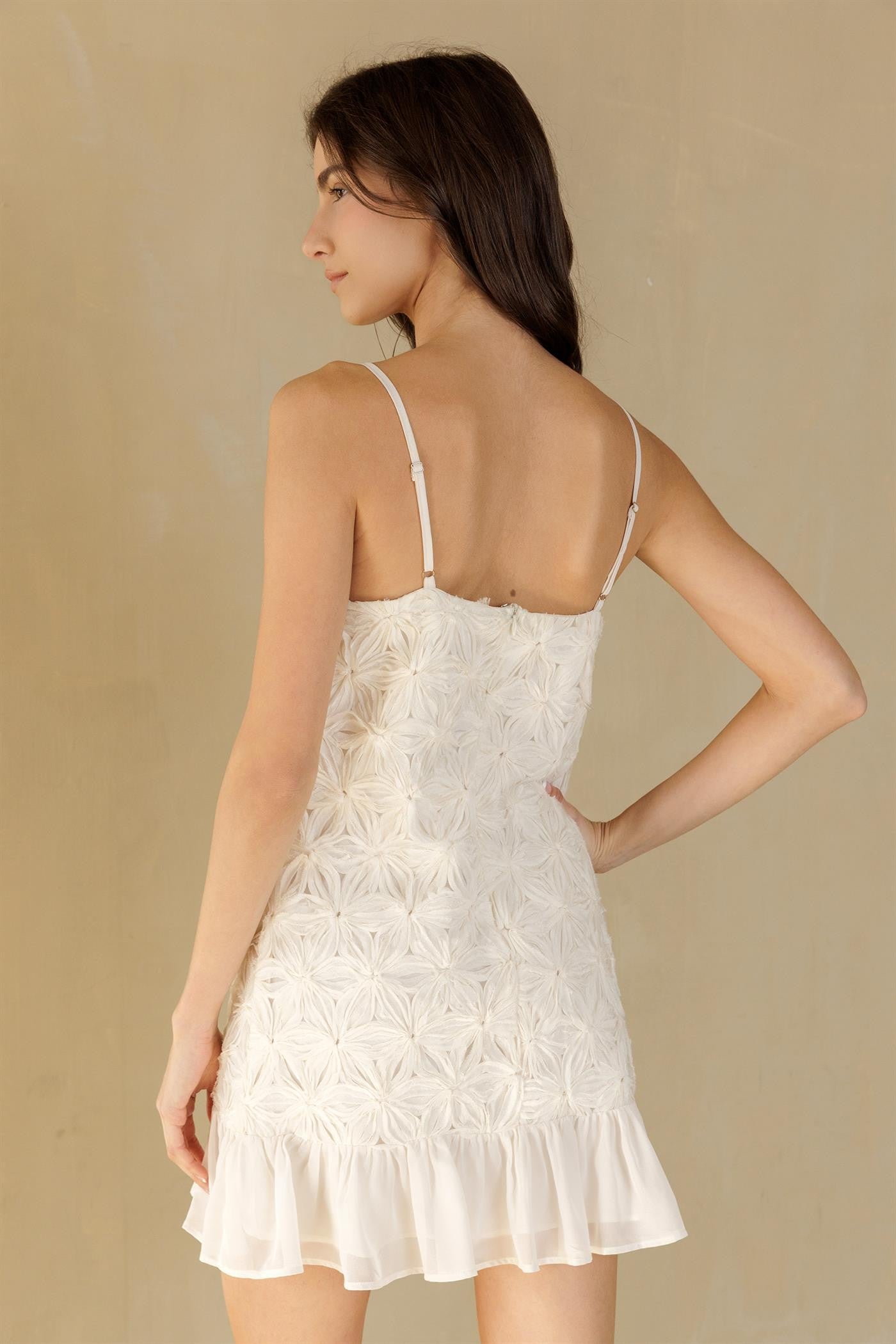 Delicate Bloom Lace Mini Dress