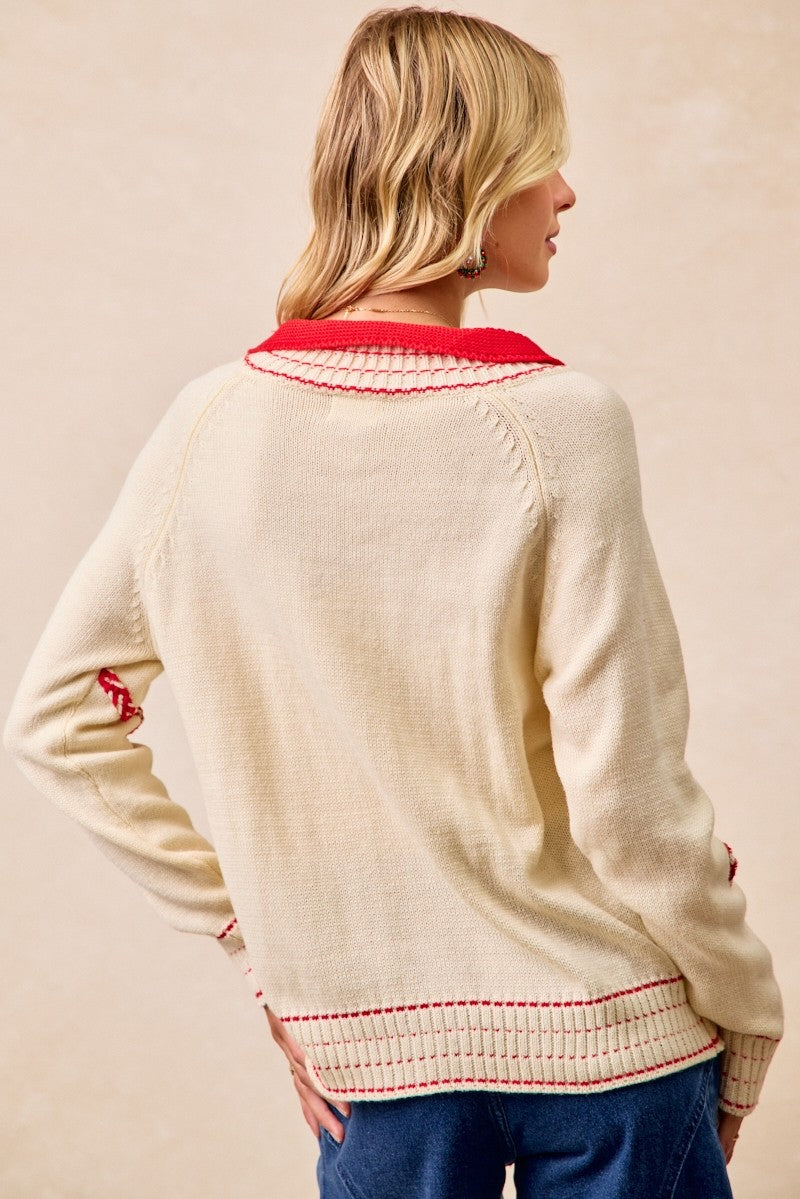 Christmas Candy Cane Sweater Top