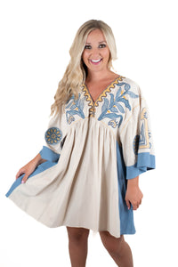 Come Back Home Embroidered Dress