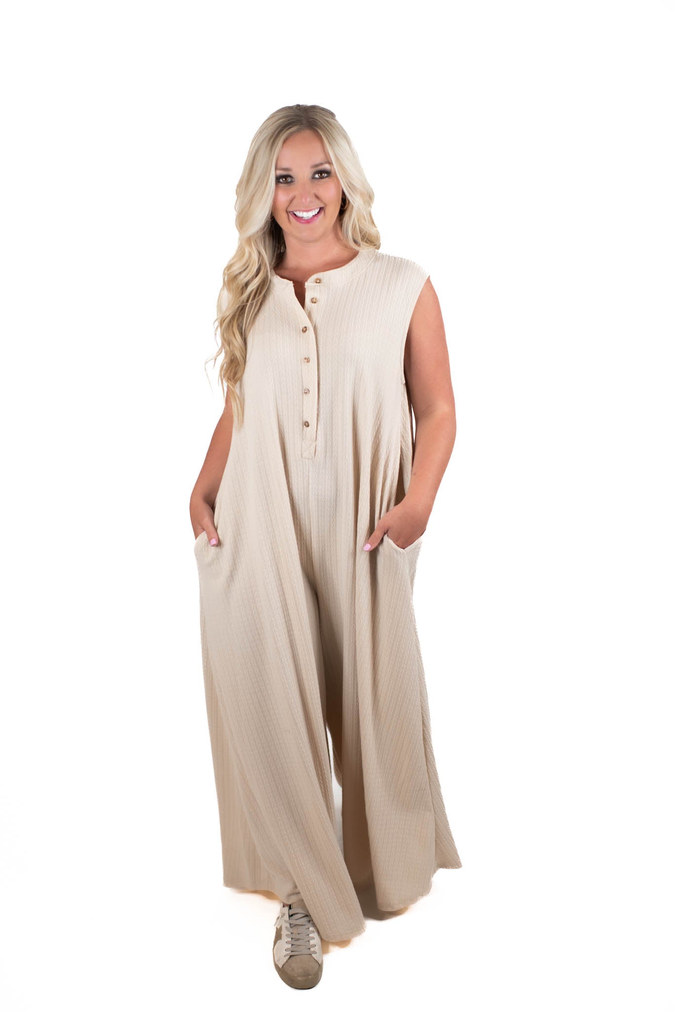 Calm Energy Taupe Jumpsuit
