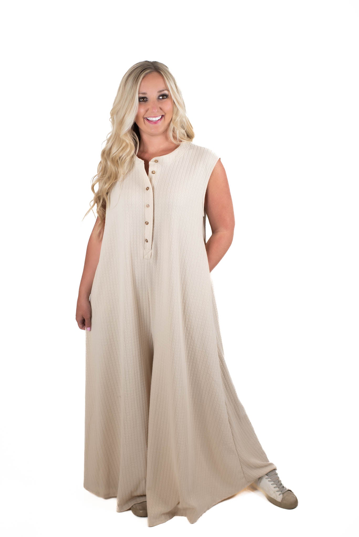 Calm Energy Taupe Jumpsuit