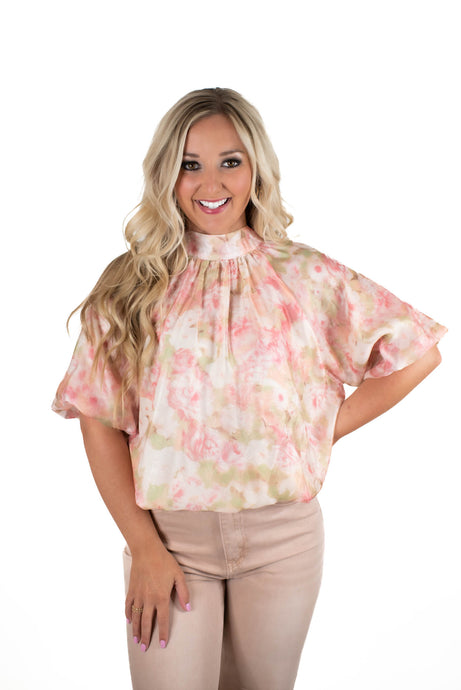 Knowledge Is Flower Blush Floral Top