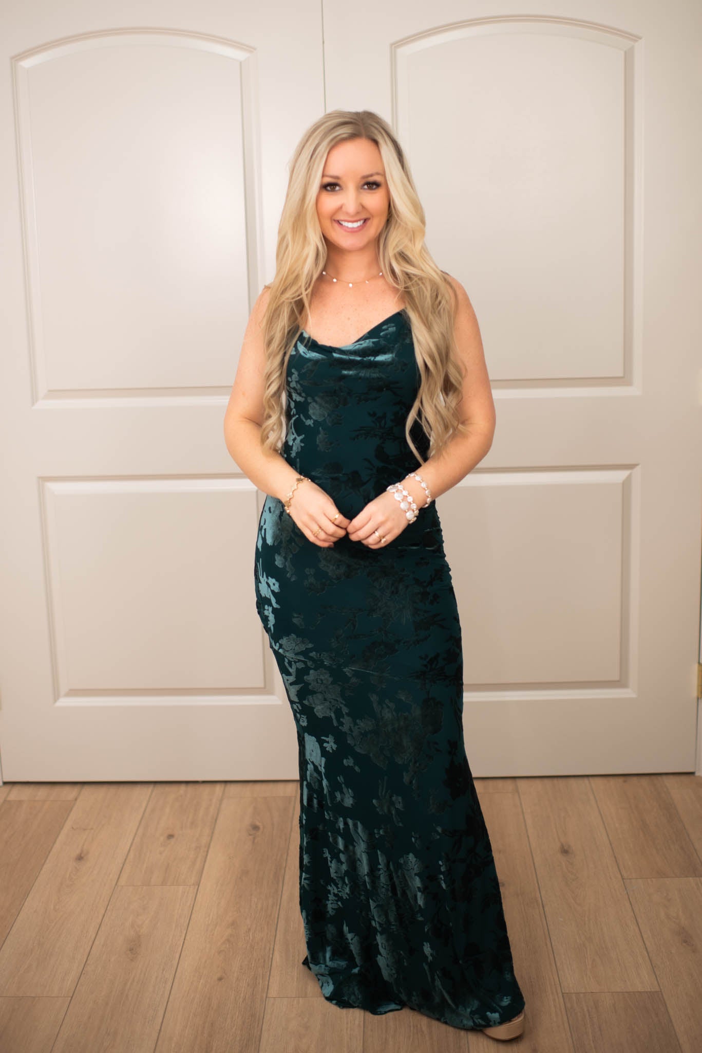 Teal Ever After Velvet Maxi Dress