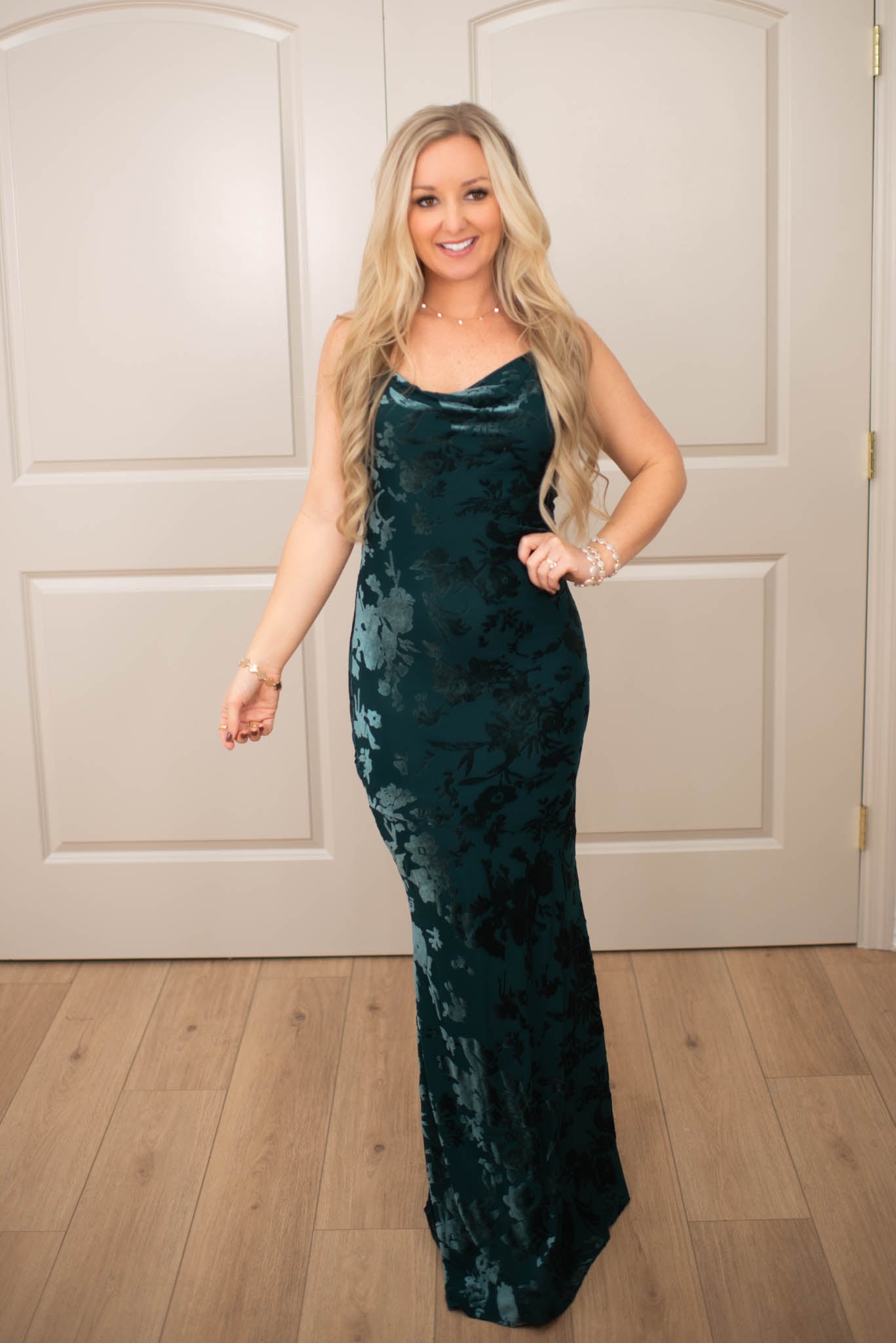 Teal Ever After Velvet Maxi Dress