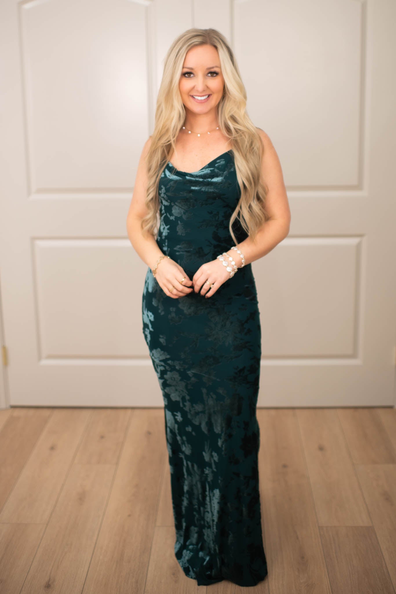 Teal Ever After Velvet Maxi Dress