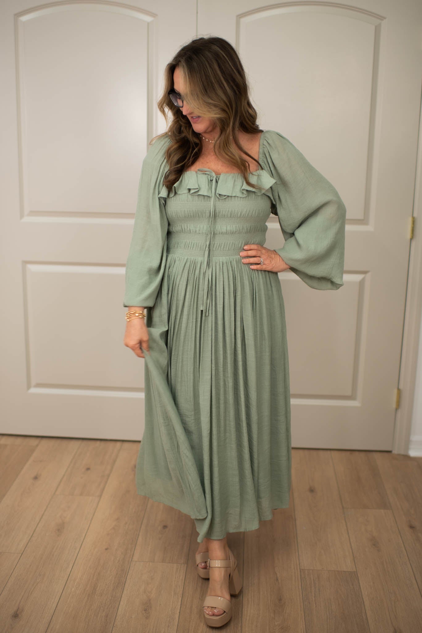 Soft Olive Soiree Dress