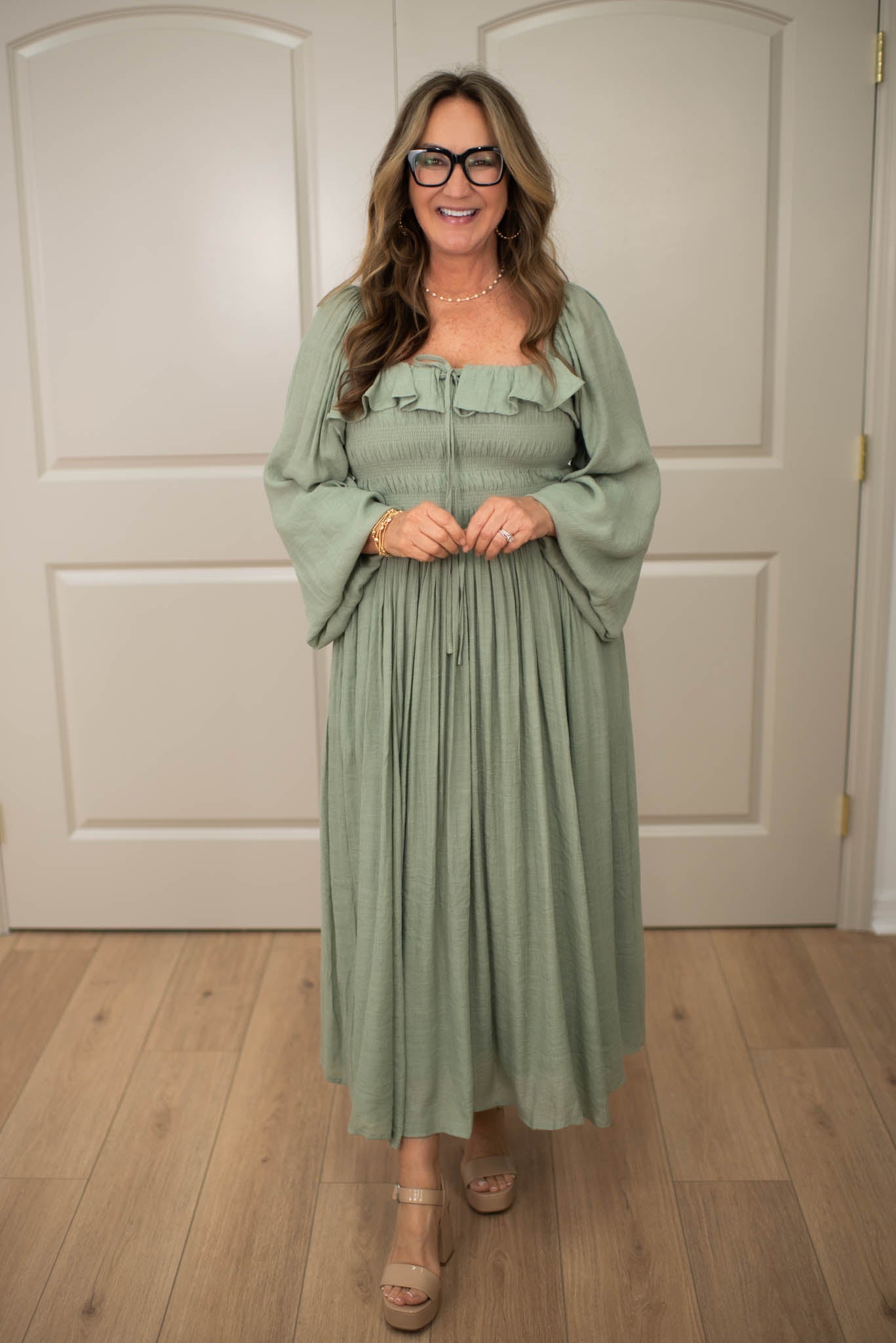 Soft Olive Soiree Dress