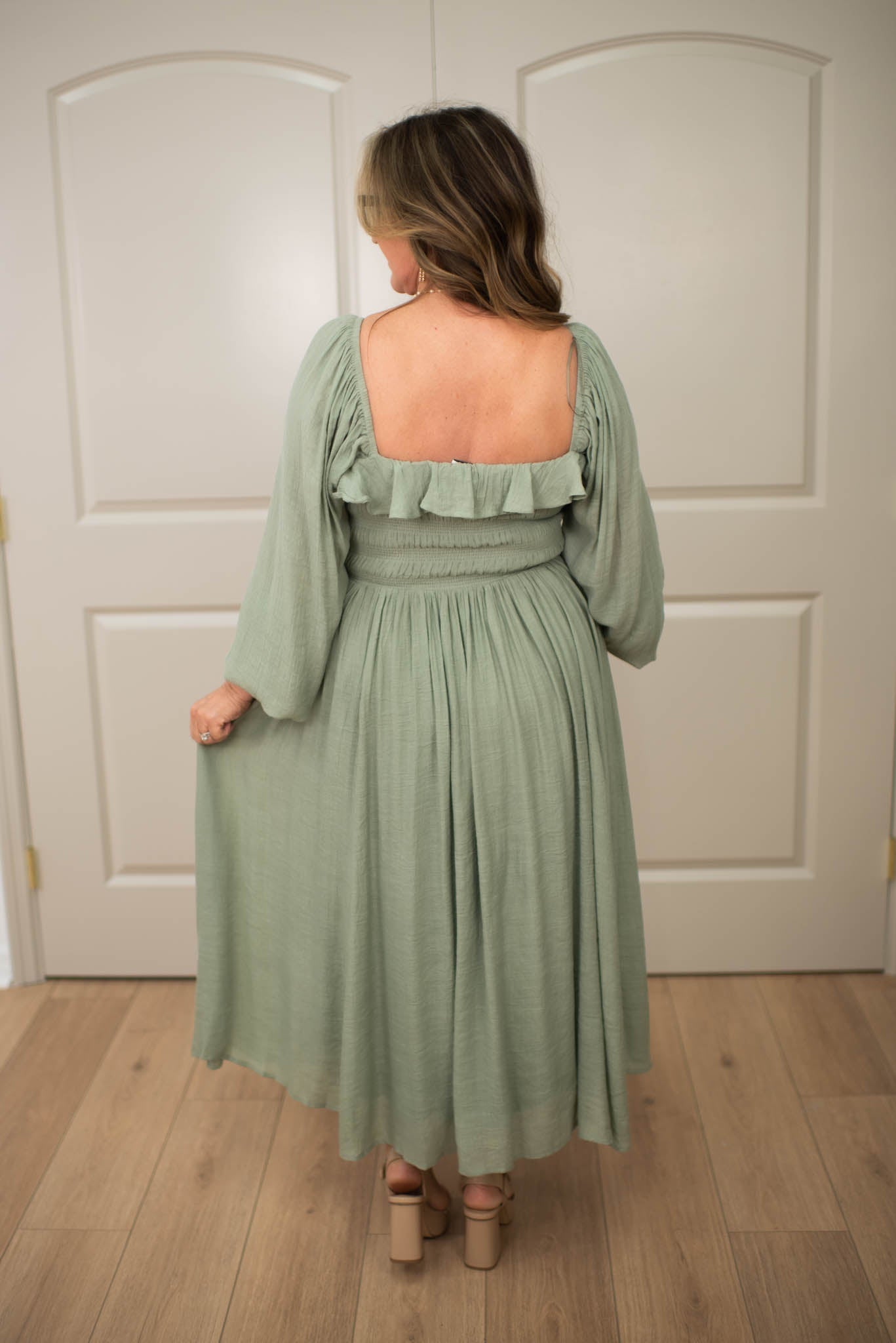 Soft Olive Soiree Dress