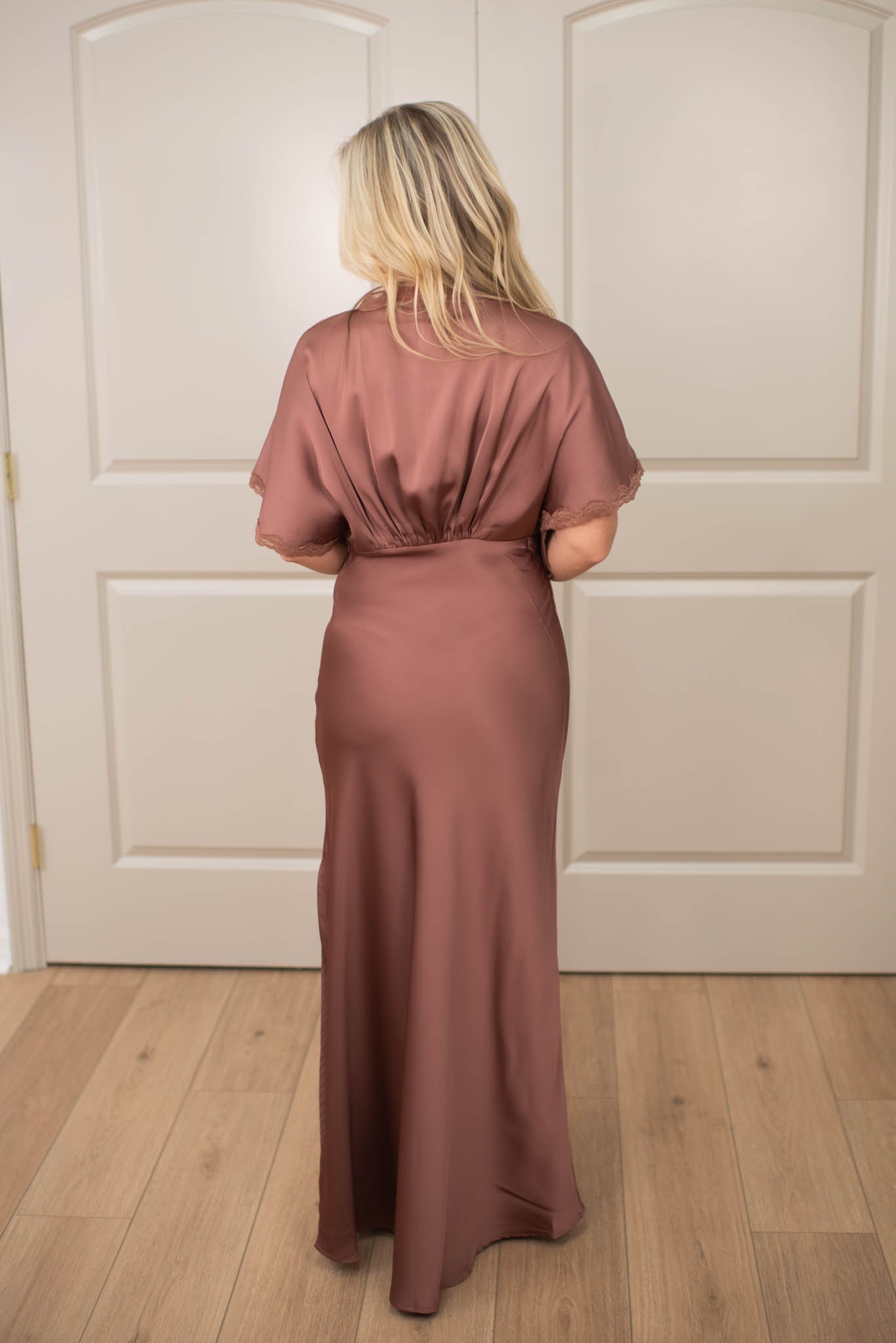 Mauve Satin Luxe Maxi Dress