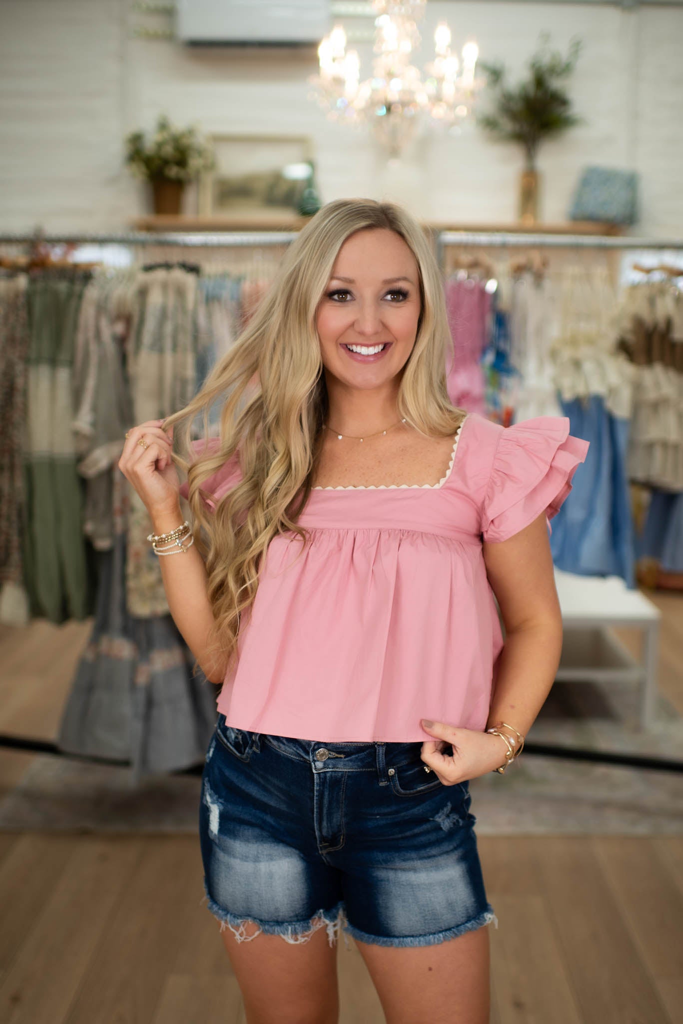 Blush Beginnings Babydoll Top