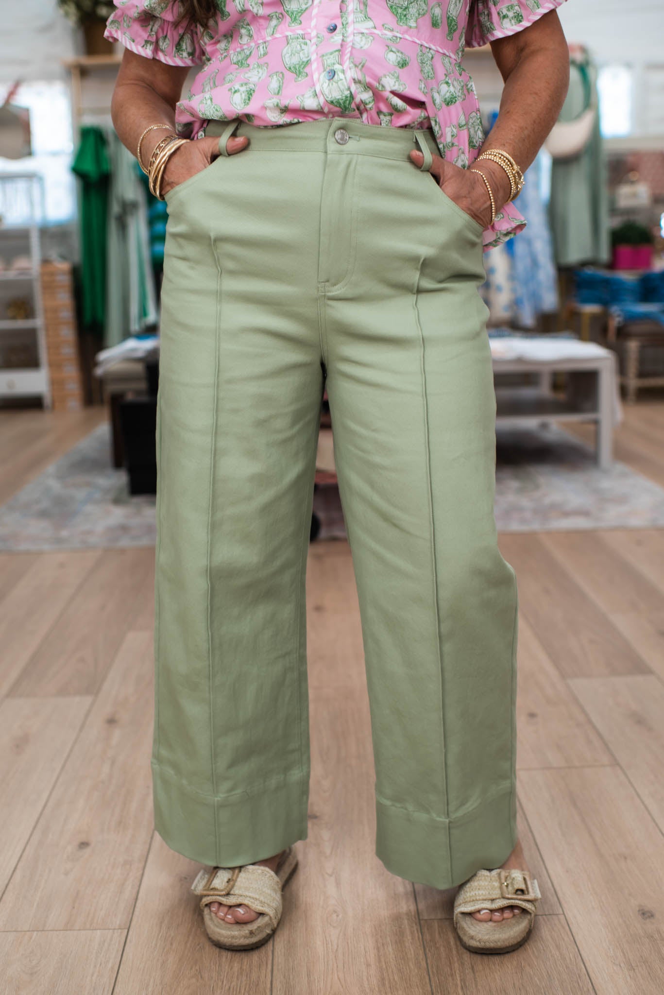 Spring Sage Wide Leg Pants