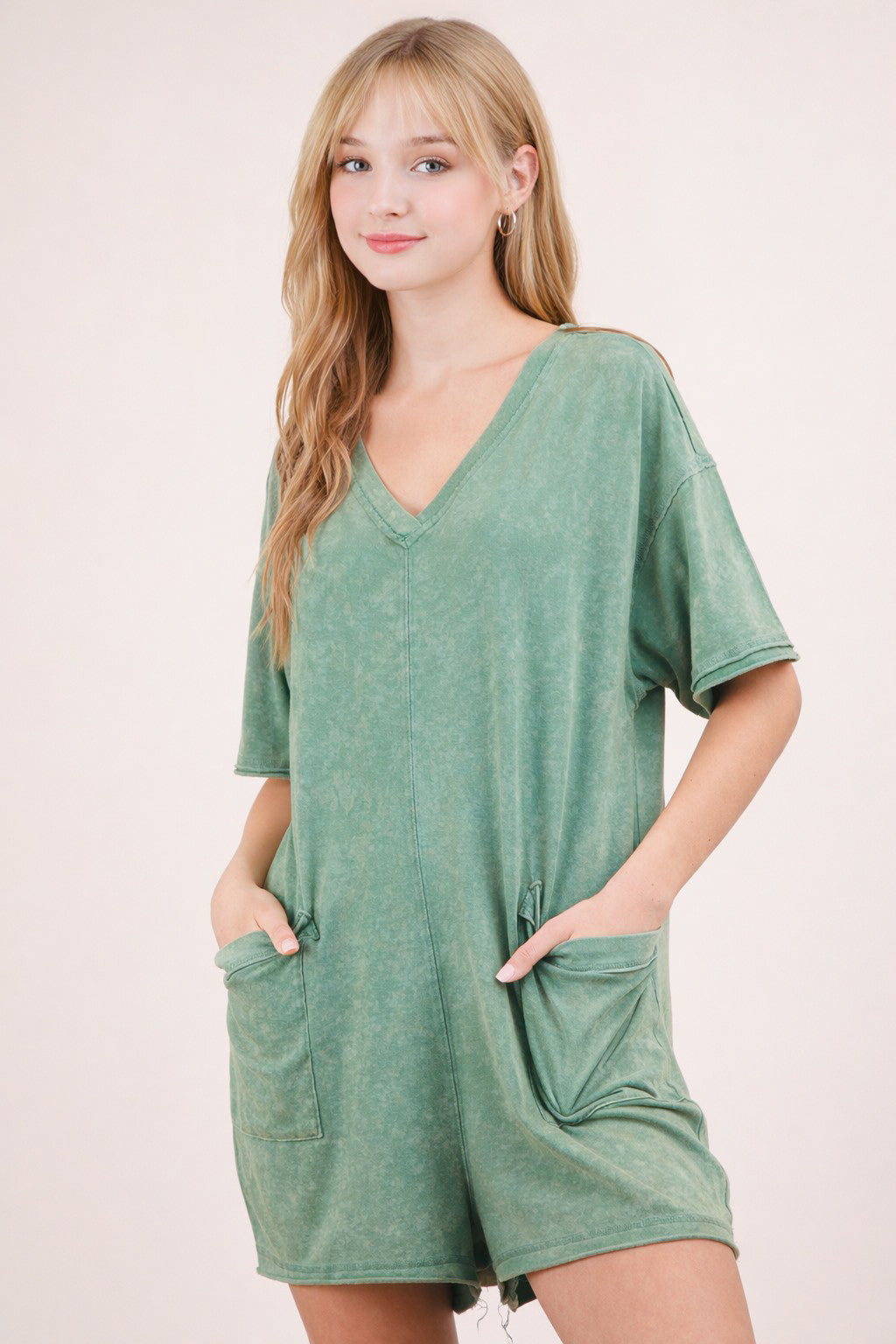 Out The Door Sage Romper