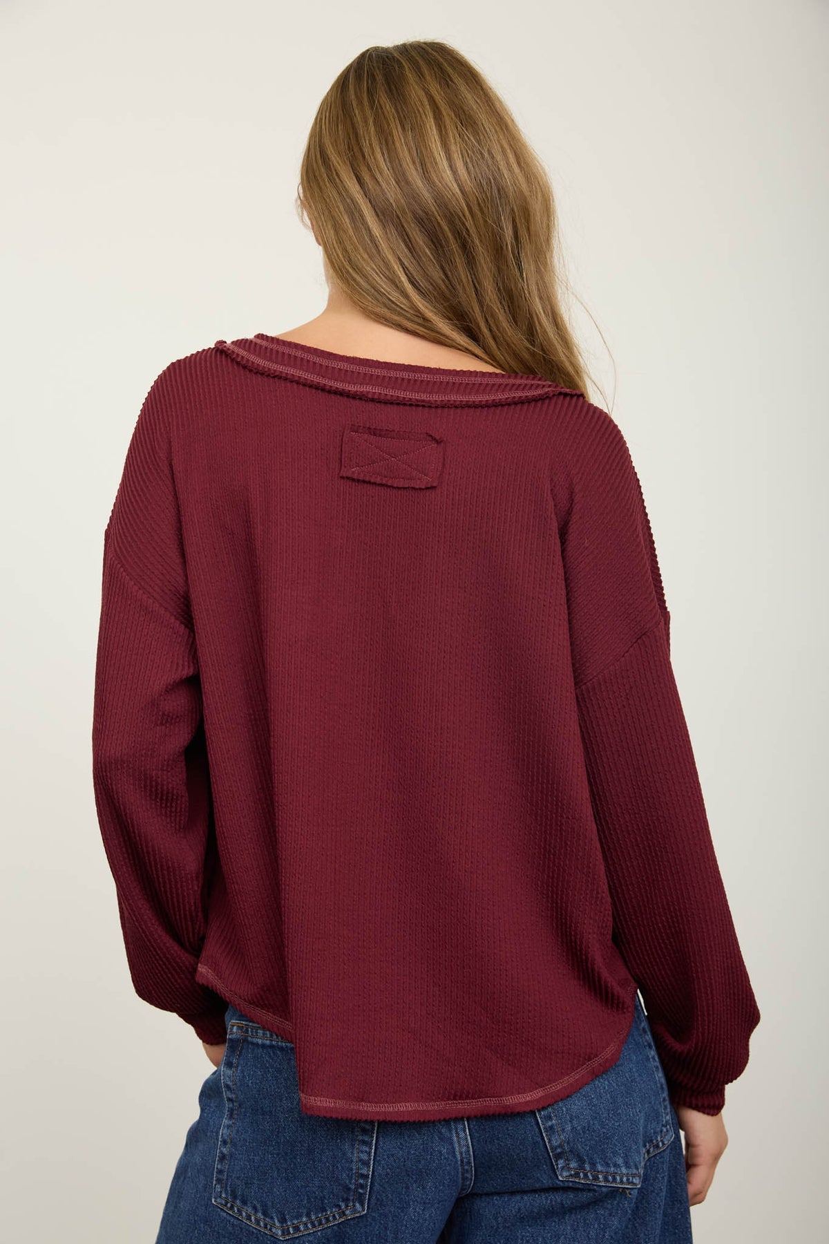 Burgundy Ribbed Top