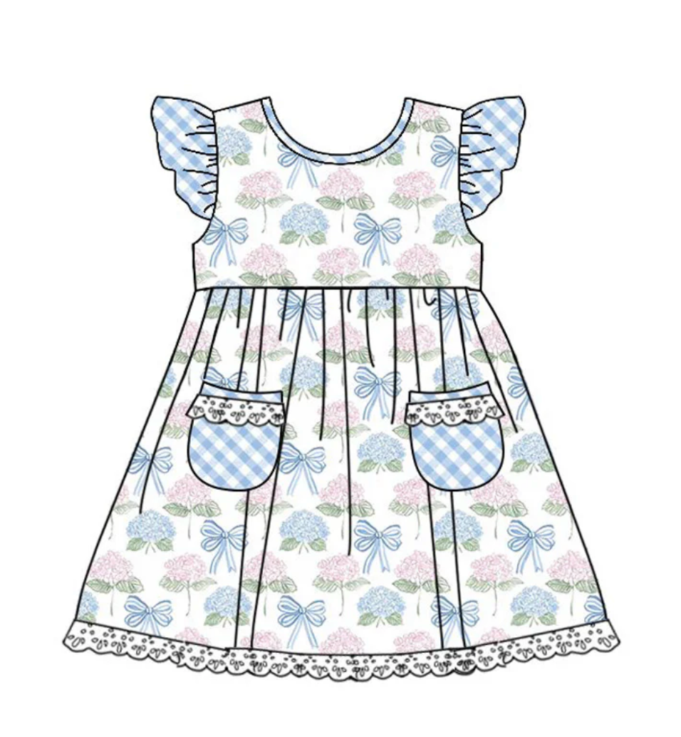 Floral/Bow Ruffle Dress