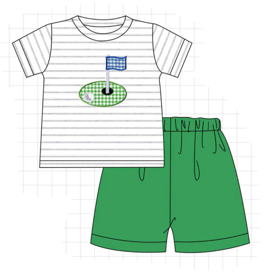 Boys Golf Shorts Set