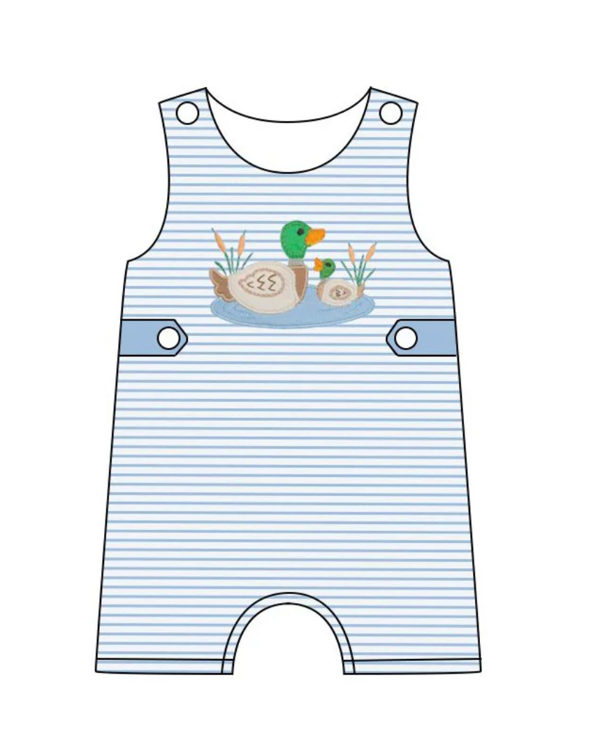 Striped Duck Boys Romper
