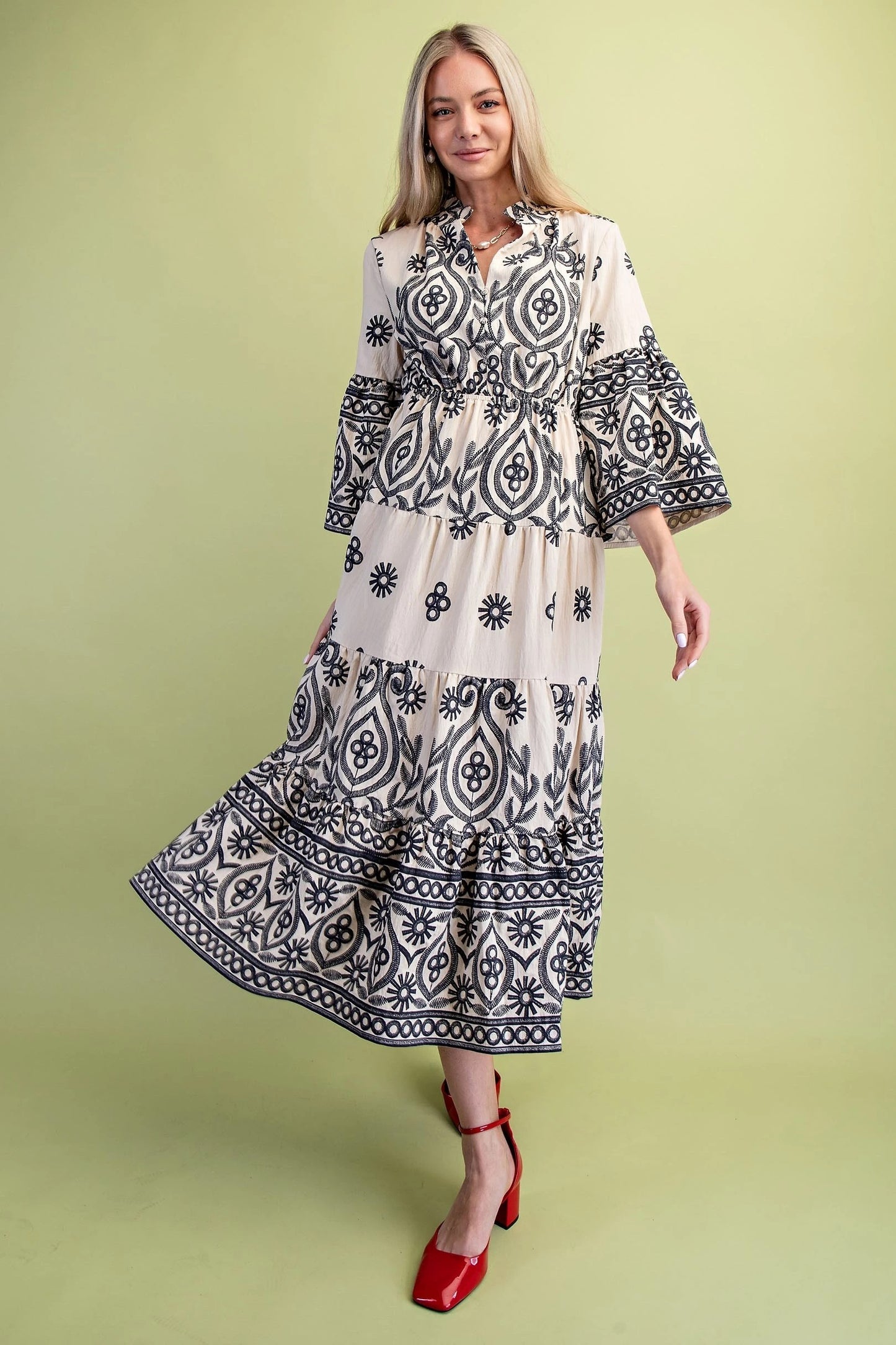 The Willow Textured Print Maxi Dress