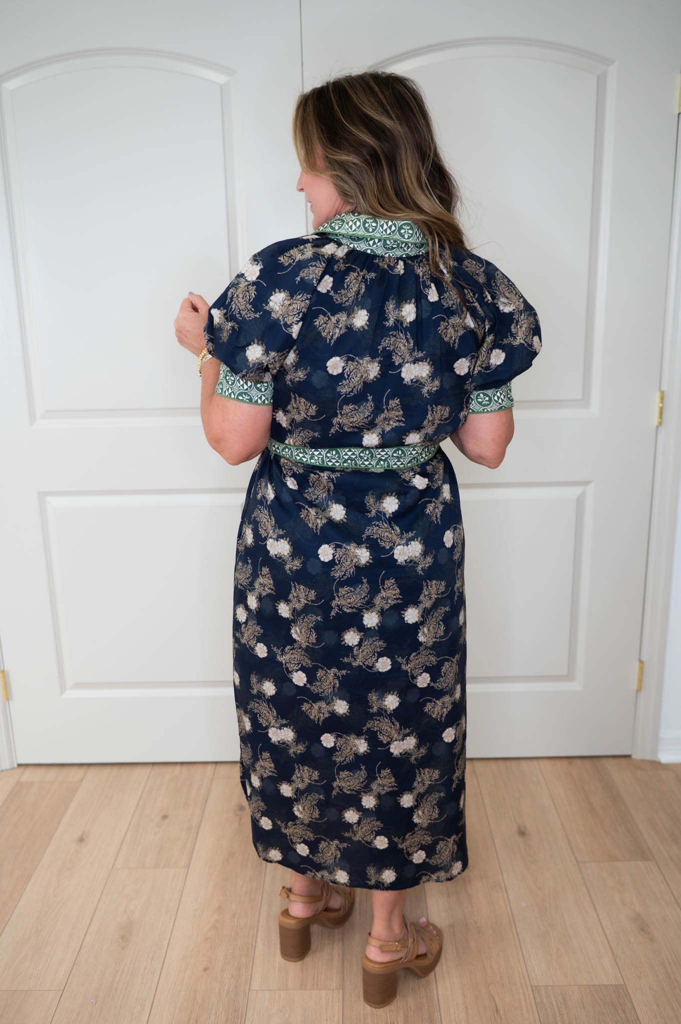 Midnight Florals Navy Midi Dress