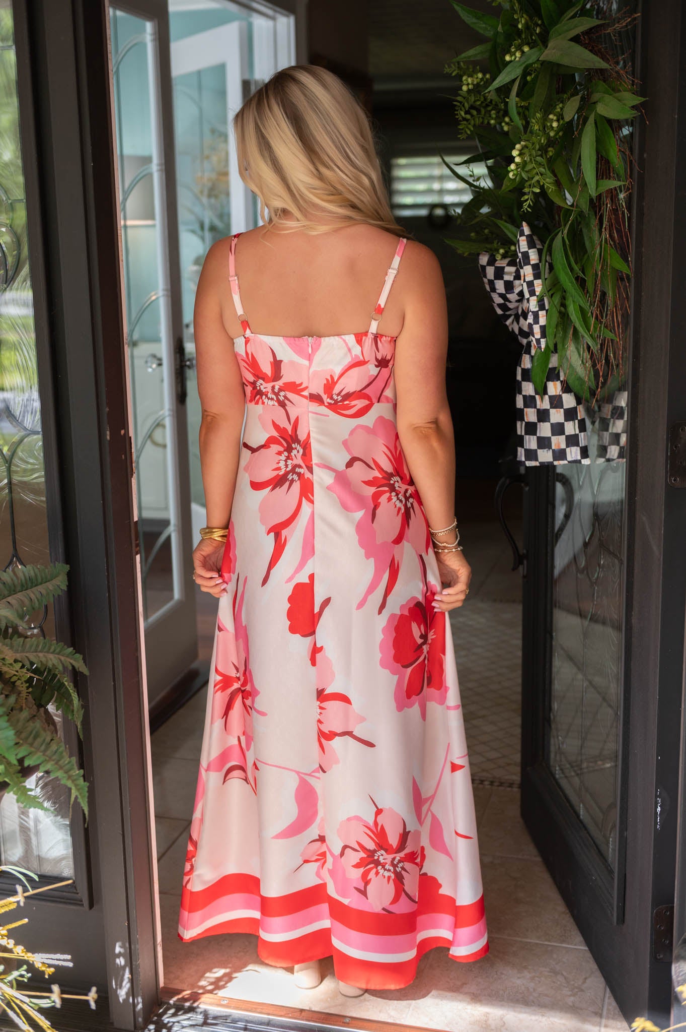 Resort Red Floral Maxi Dress