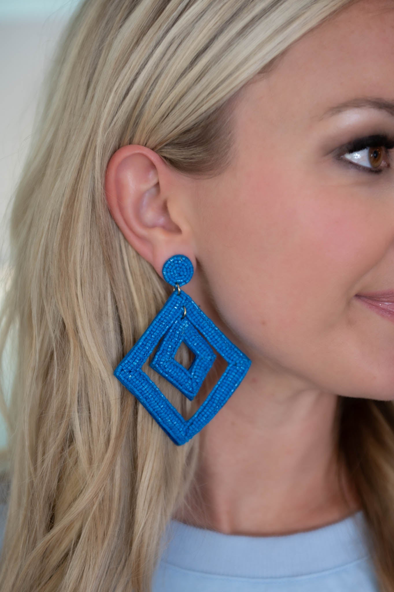 Blue Beaded Earrings