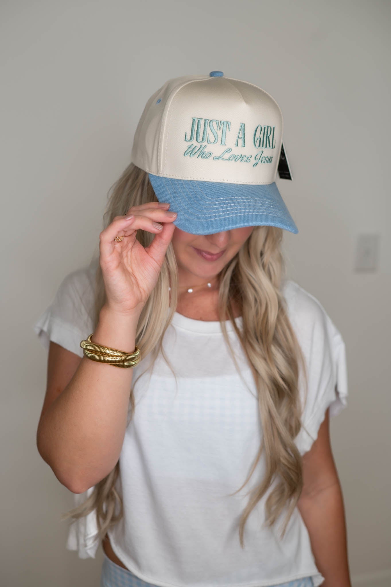 Just A Girl Who Loves Jesus Denim Hat