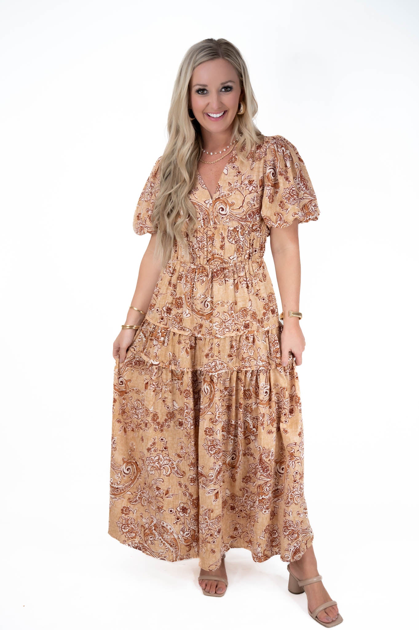 Autumn Muse Floral Midi Dress