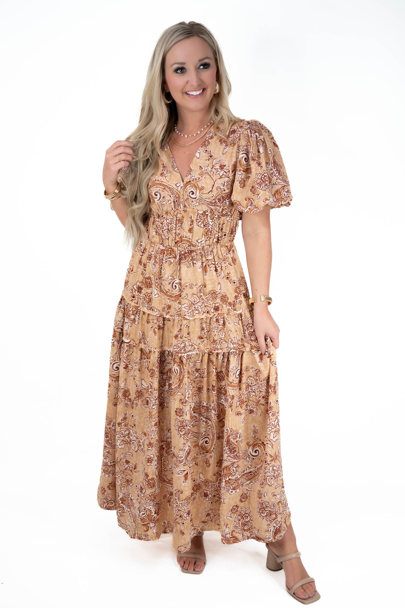 Autumn Muse Floral Midi Dress