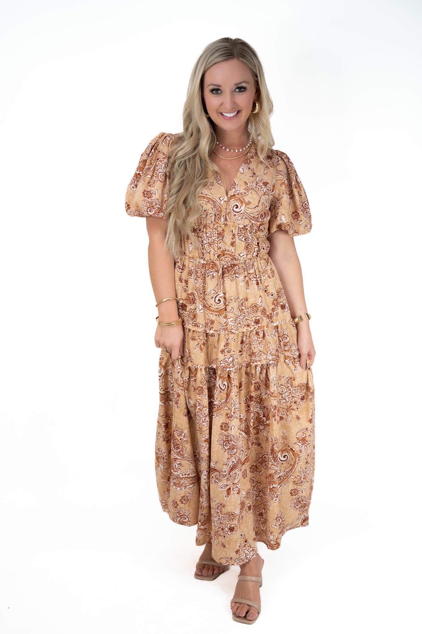 Autumn Muse Floral Midi Dress