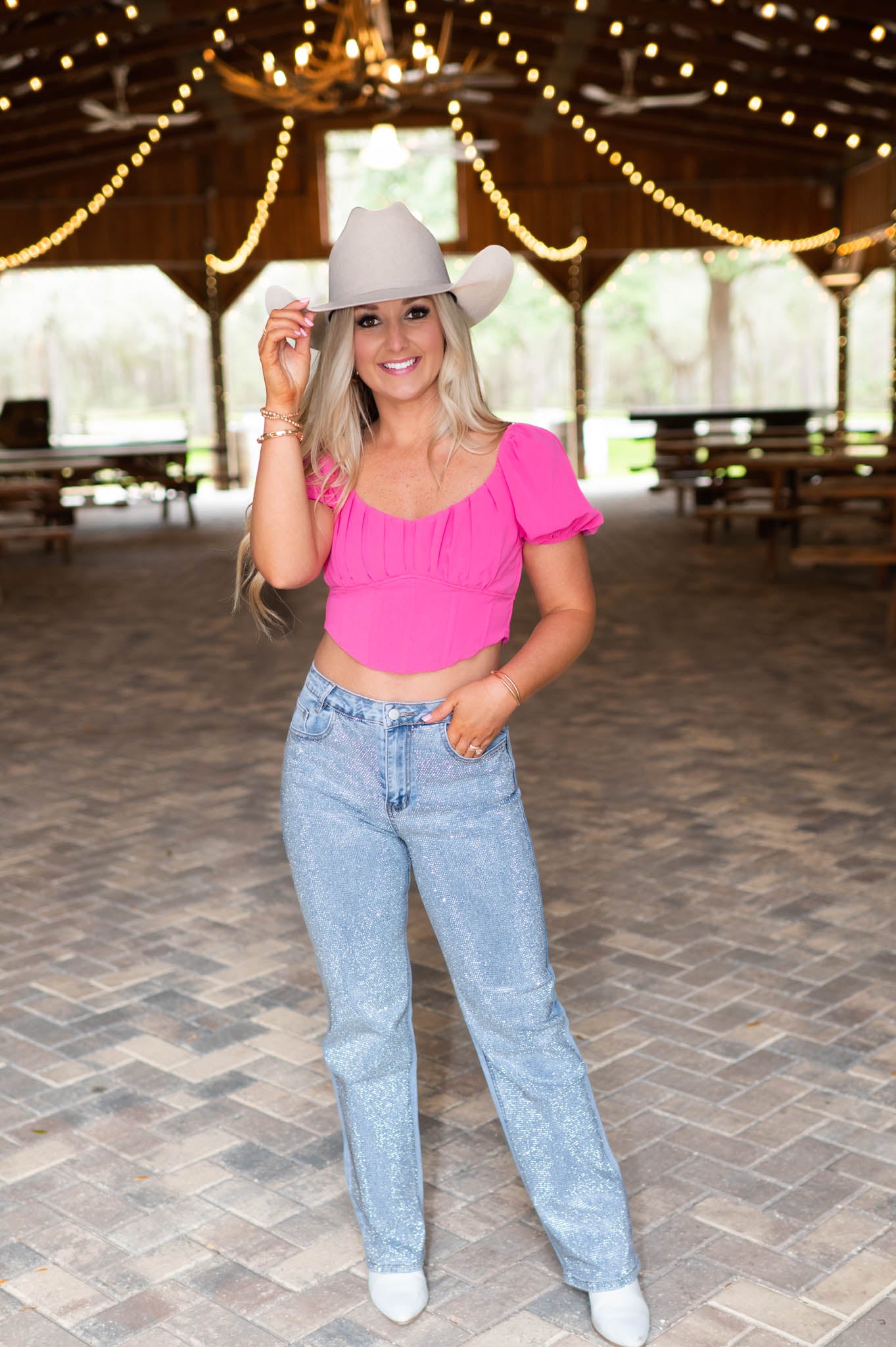 Focus On Me Denim Rhinestone Jeans