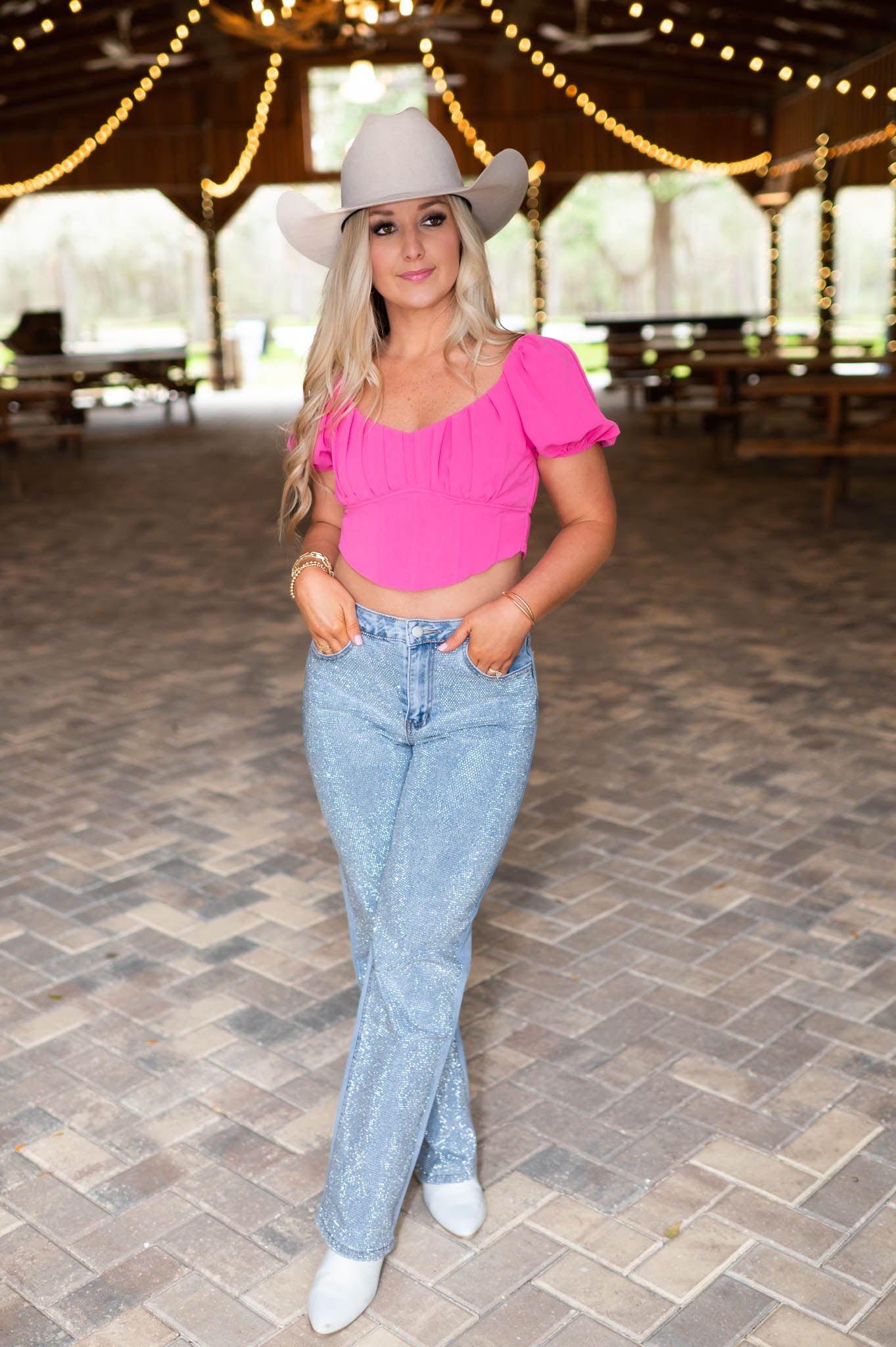 Focus On Me Denim Rhinestone Jeans