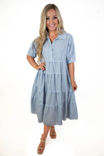 Bay Side Blue/White Striped Maxi Dress