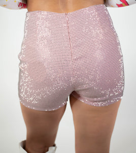 Baby Pink Rhinestone Shorts