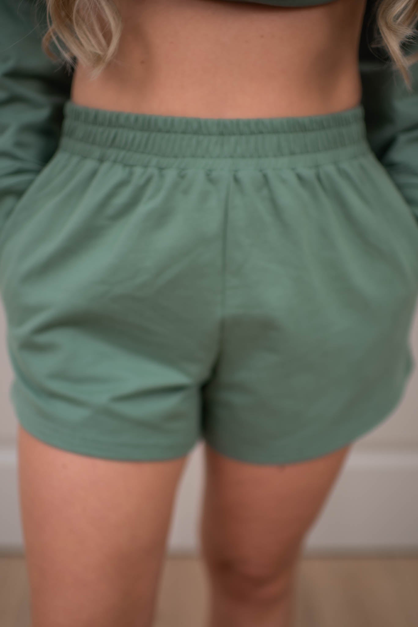 Green Laidback Luxe Shorts