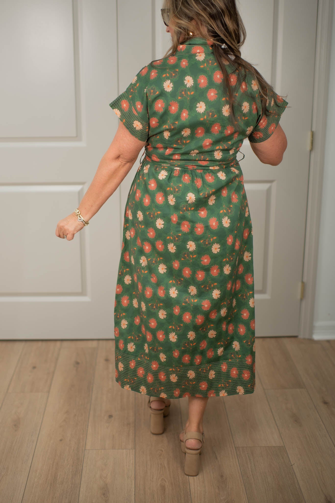 Field Of Flowers Olive Midi Dress