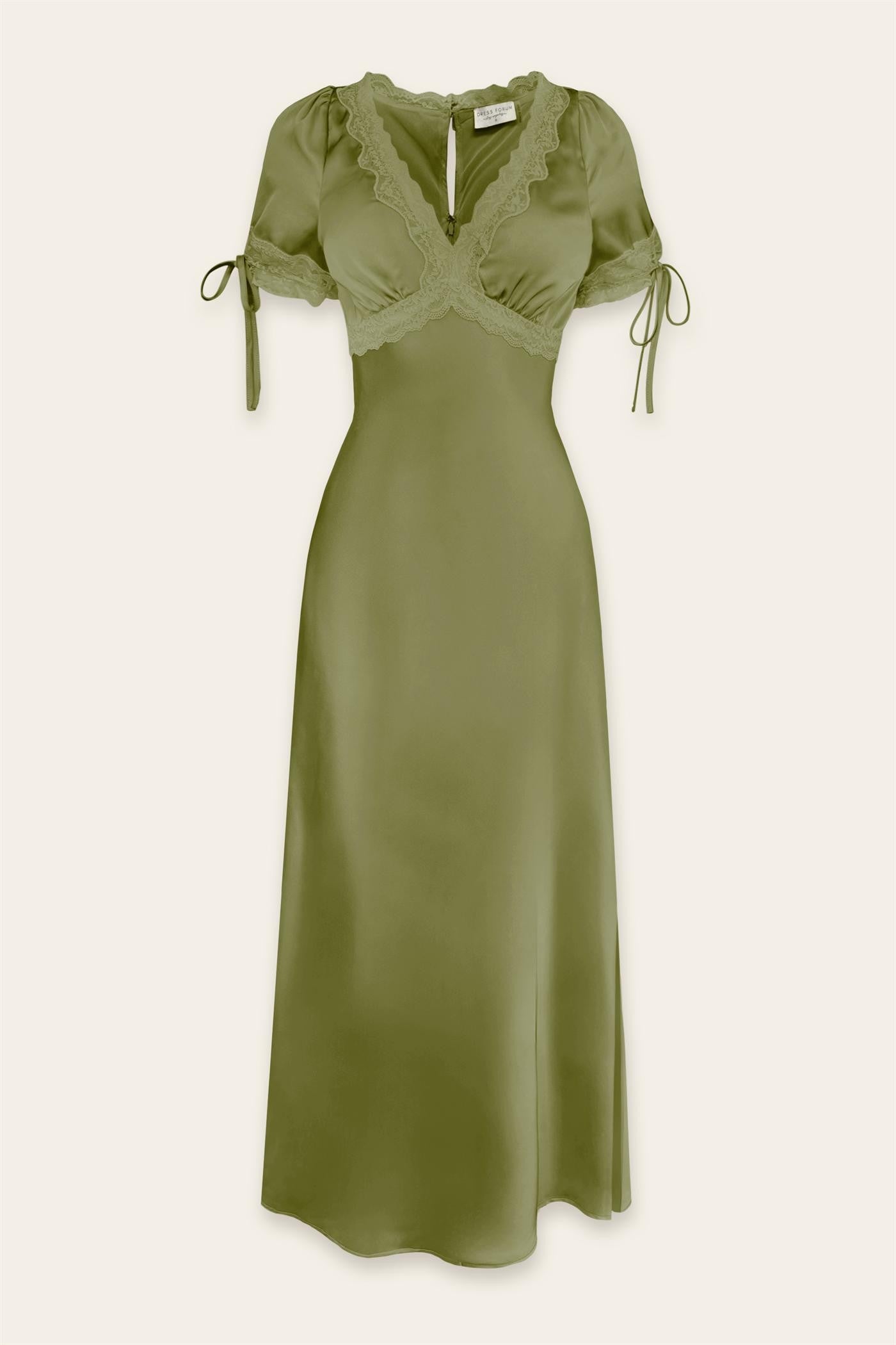 Olive Satin Luxe Maxi Dress